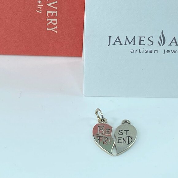 James Avery sterling BEST FRIEND charm half heart Friendship charm love JR206 - Picture 1 of 4